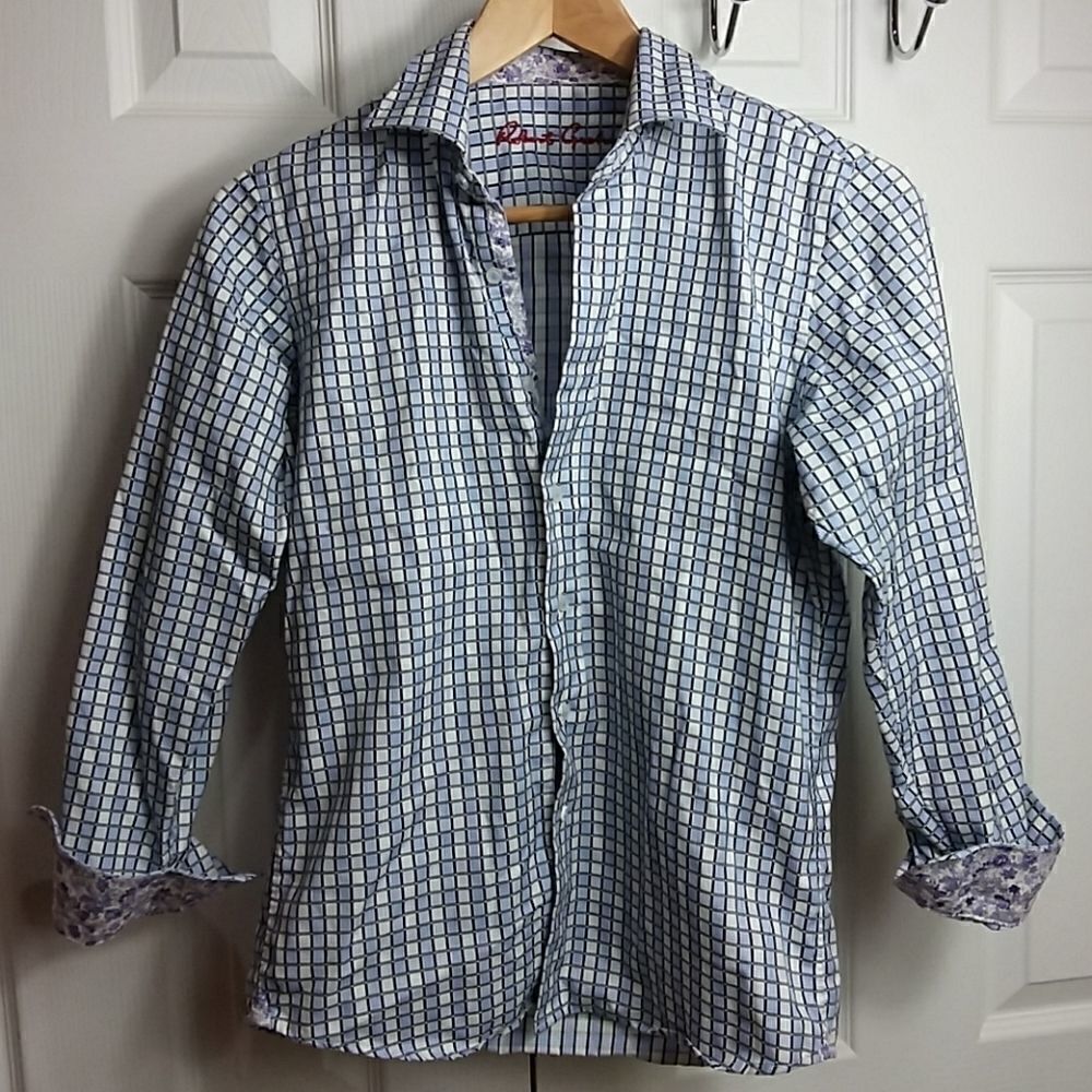 Robert Graham Printed Button Shirt Sz L 14-16